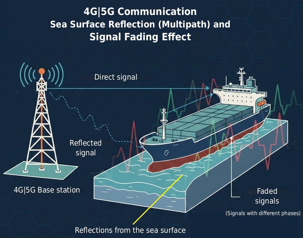 Multipath and fading on the sea surface