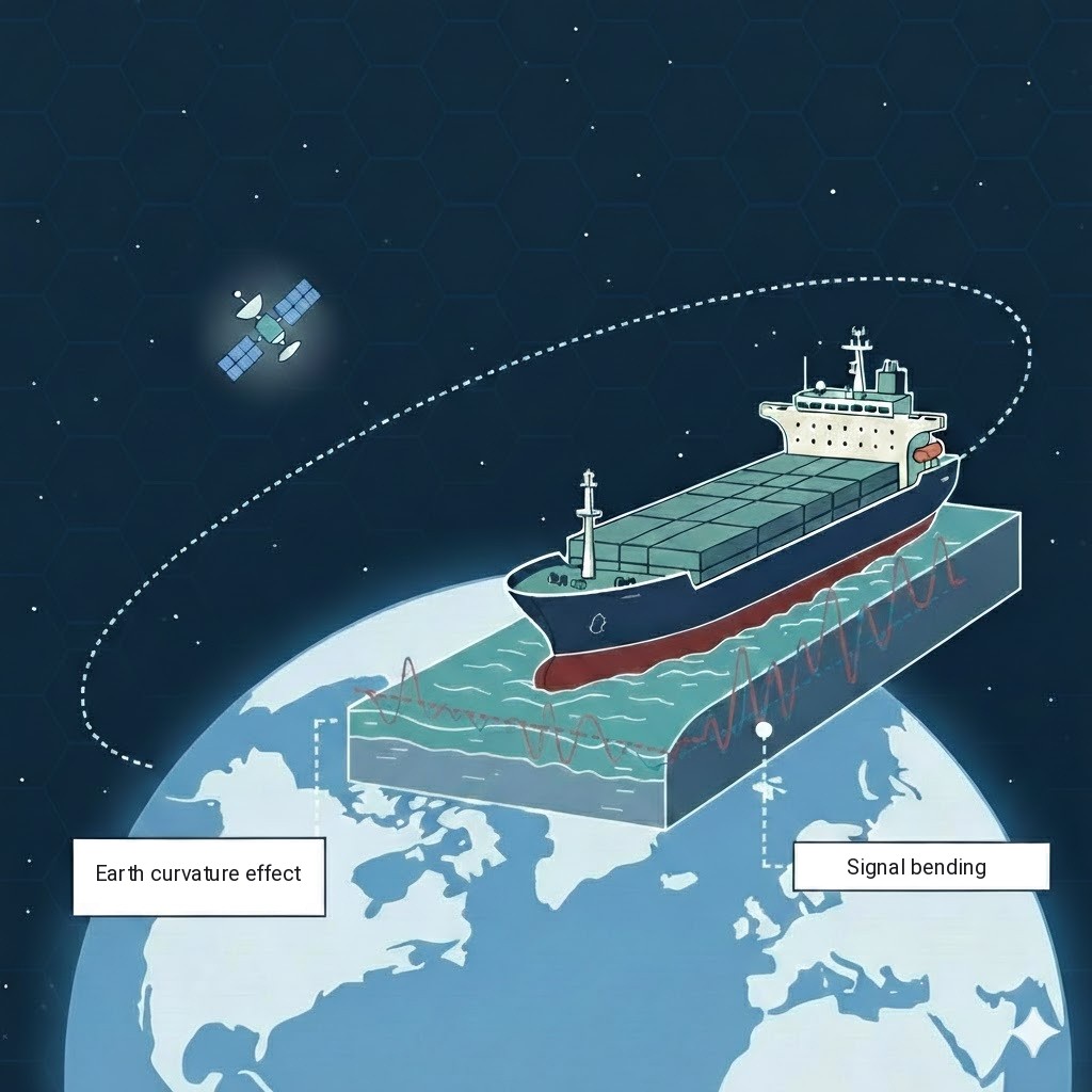 Radio horizon at sea and the effect of the Earth's curvature on 4G/5G range