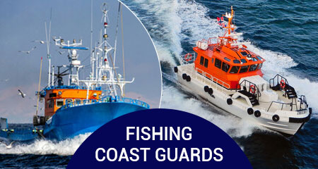 Marine antennas for fishing and coast guard vessels