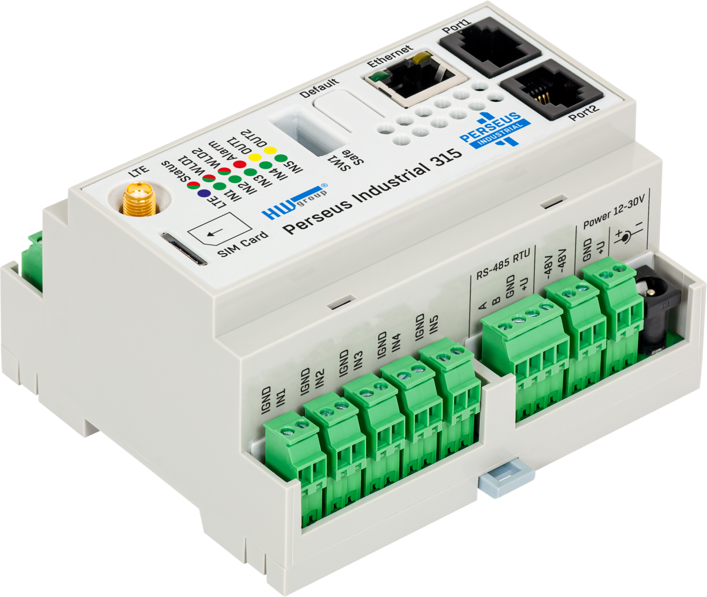 HW-Group Perseus Industrial 315 LTE DIN ray izleme ve kontrol cihazı
